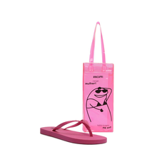 Kit Anacapri Chinelo Branco E Bolsa Rosa Flork