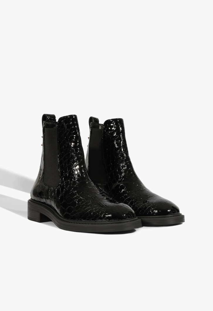 Bota Chelsea Croco Preta