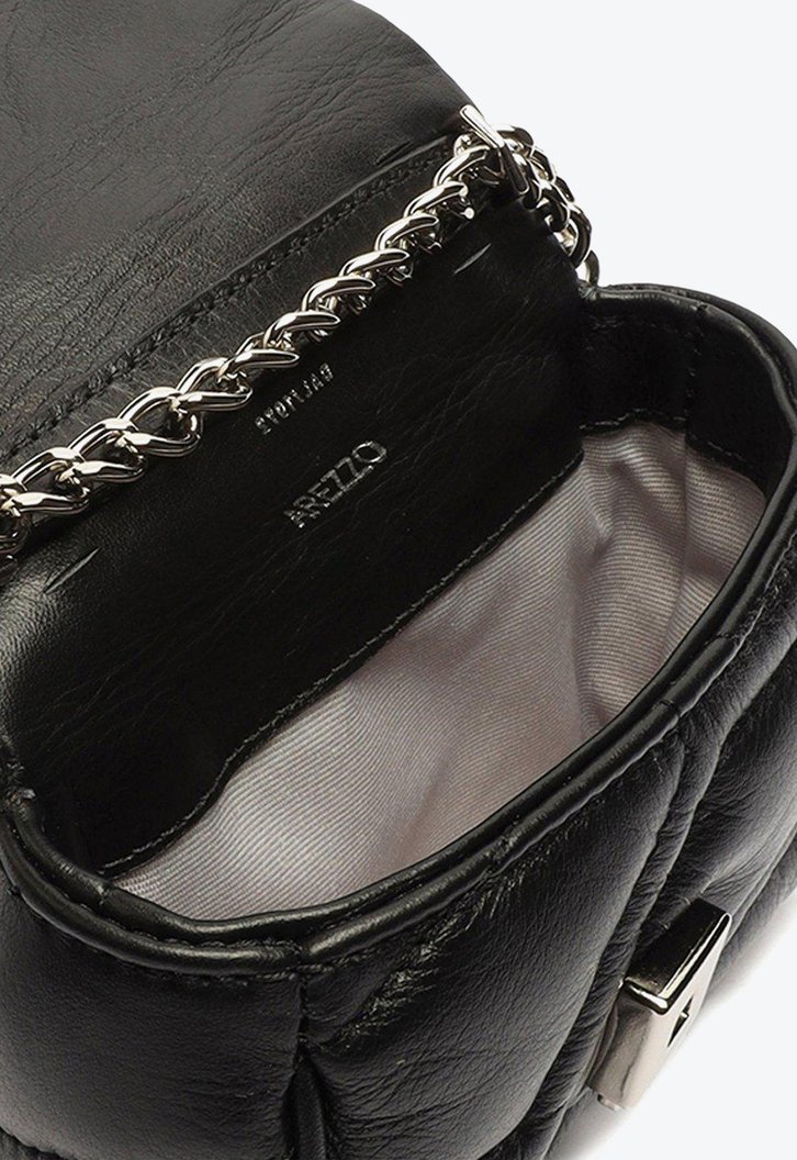 Mini Bag Tiracolo Preta Arezzo Couro Emma