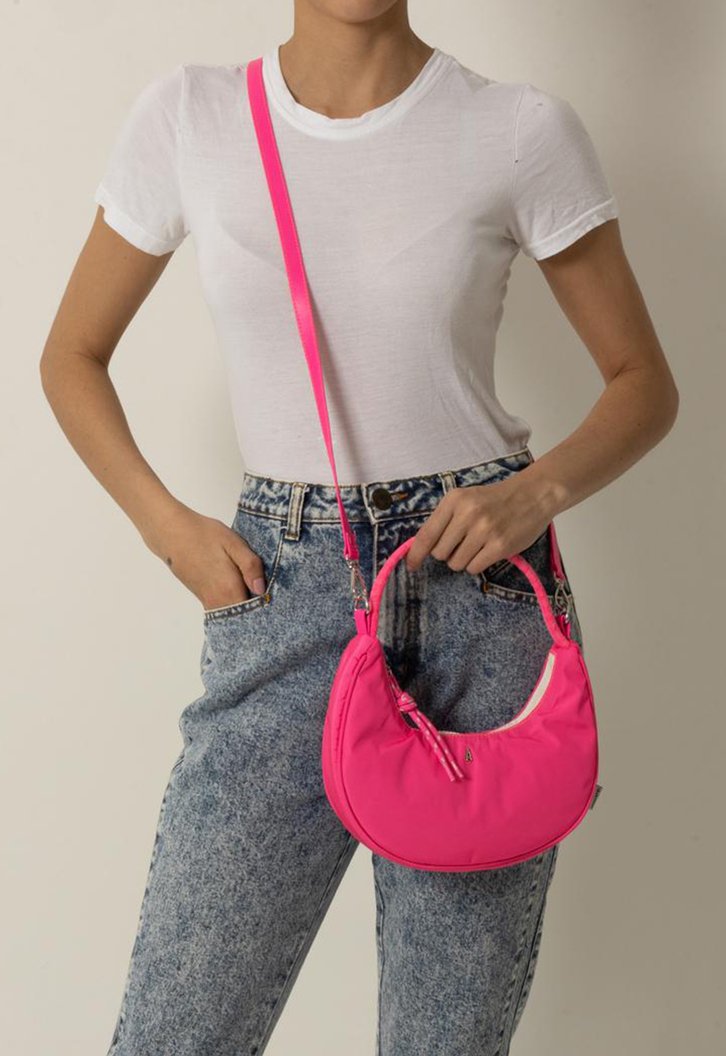 Bolsa Crossbody Rosa Anacapri Baguete Nylon Sporty