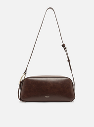 Bolsa Baguete Tiracolo Marrom Pequena