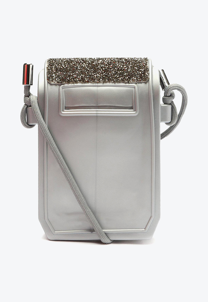 Bolsa Tiracolo Prata Brizza  Glitter Pequena