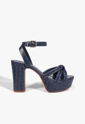 Sandália Preta Schutz Salto Alto Tressê