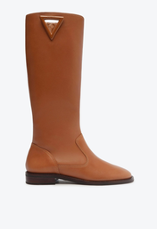Bota Marrom Schutz Cano Longo Montaria Couro