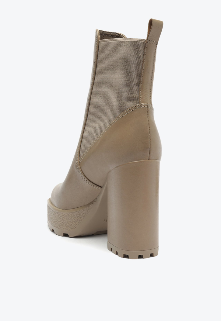 Bota Tratorada Salto Alto Marrom