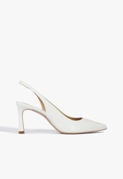 Scarpin Schutz Slingback Mid Heel White