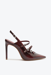 Sapato Scarpin Vinho Schutz Slingback Salto Alto Couro