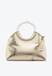 Bolsa Tiracolo Pequena Alça Metal Dourada