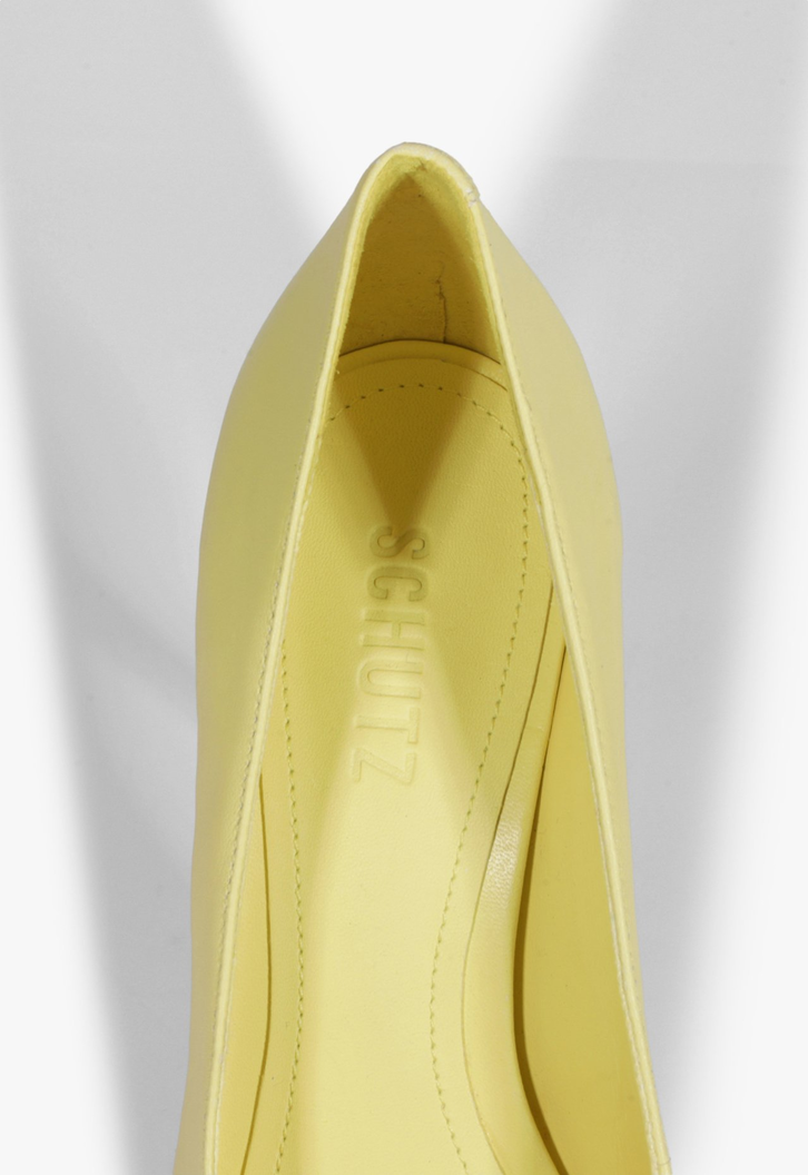 Scarpin Ines High Couro Amarelo