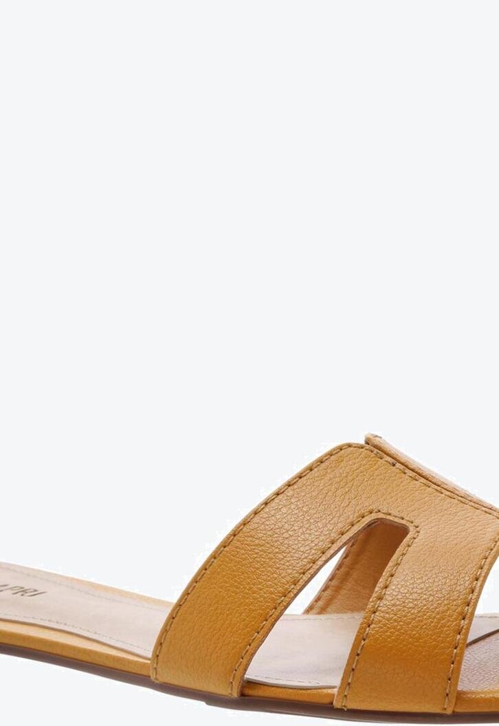 Rasteira Recortes Tira H Amarela