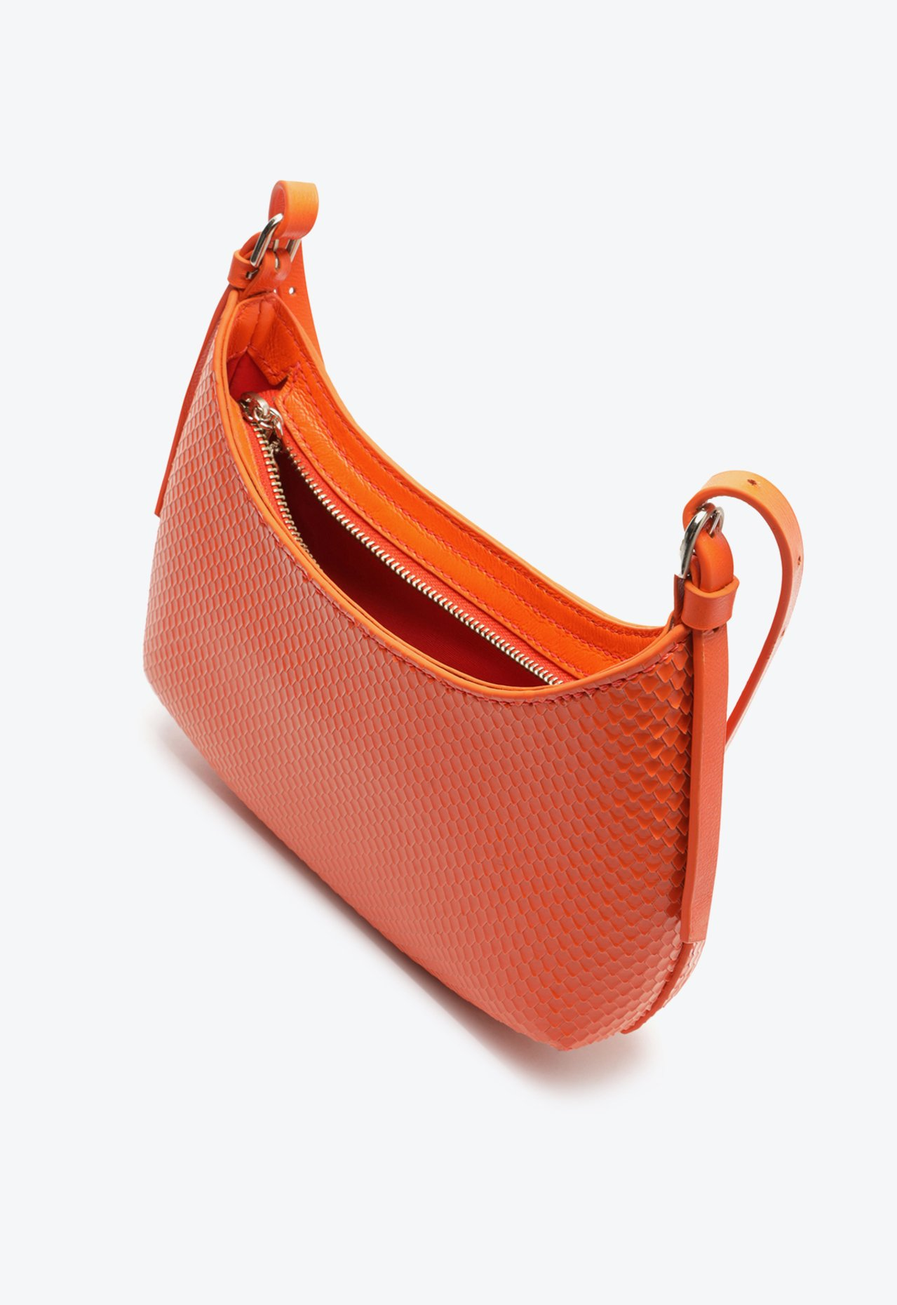 Bolsa Laranja Schutz Shoulder Alícia Couro Snake | ZZ MALL