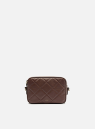 Bolsa Tiracolo Marrom Couro Matelassê Pequena