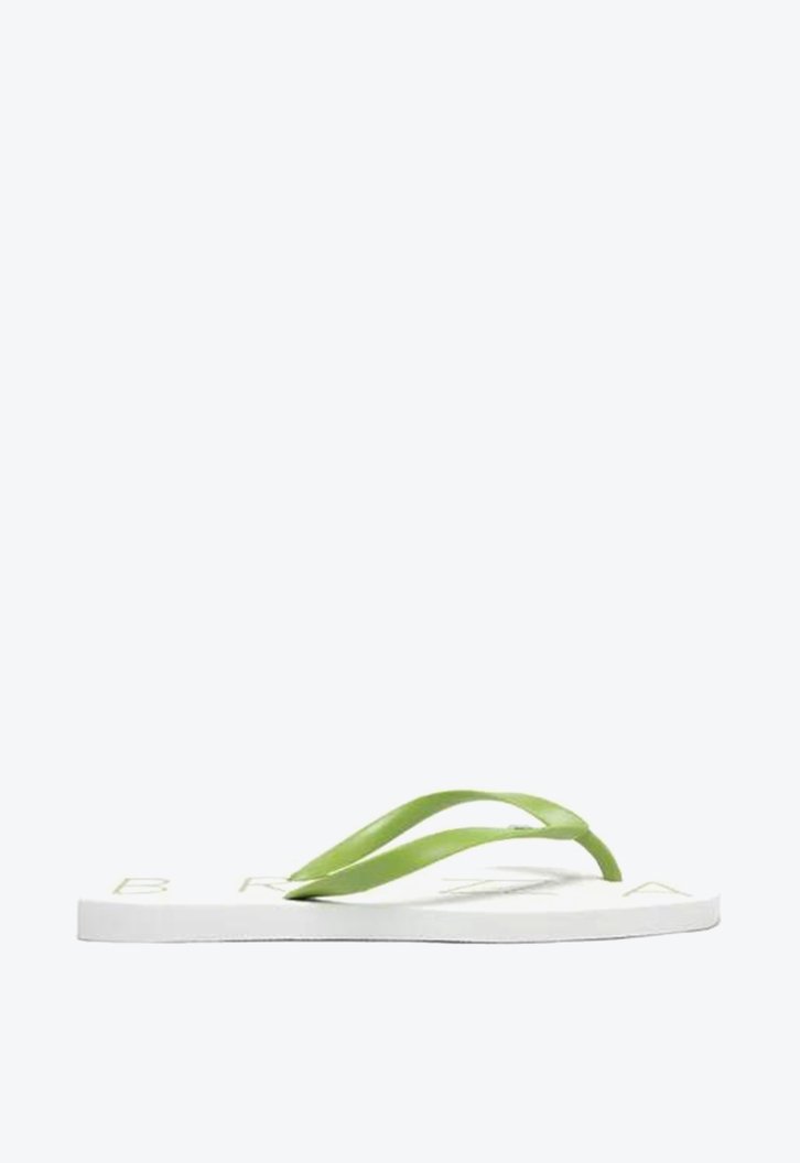 Chinelo De Dedo Branco Brizza Tira Verde