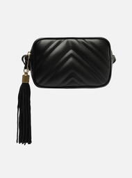 Bolsa Tiracolo Preta Arezzo Matelassê Verona Média