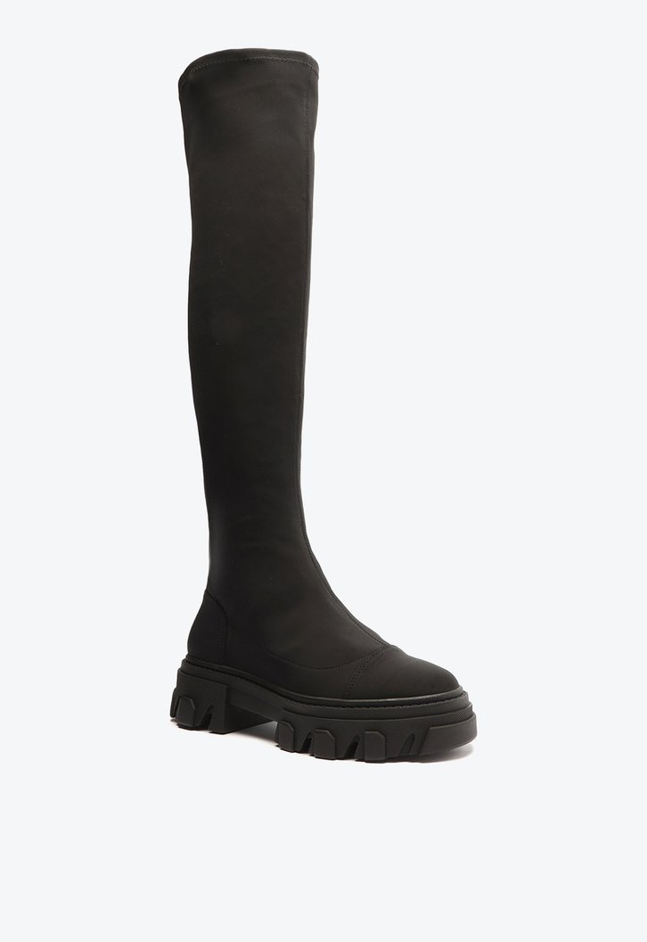 Bota Over The Knee Preta Arezzo Tecido Tratorada Lívia