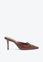 Sapato Mule Marrom Schutz Salto Cady Couro