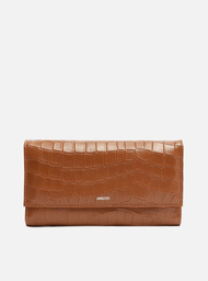 Carteira Marrom Arezzo Croco Grande Retangular