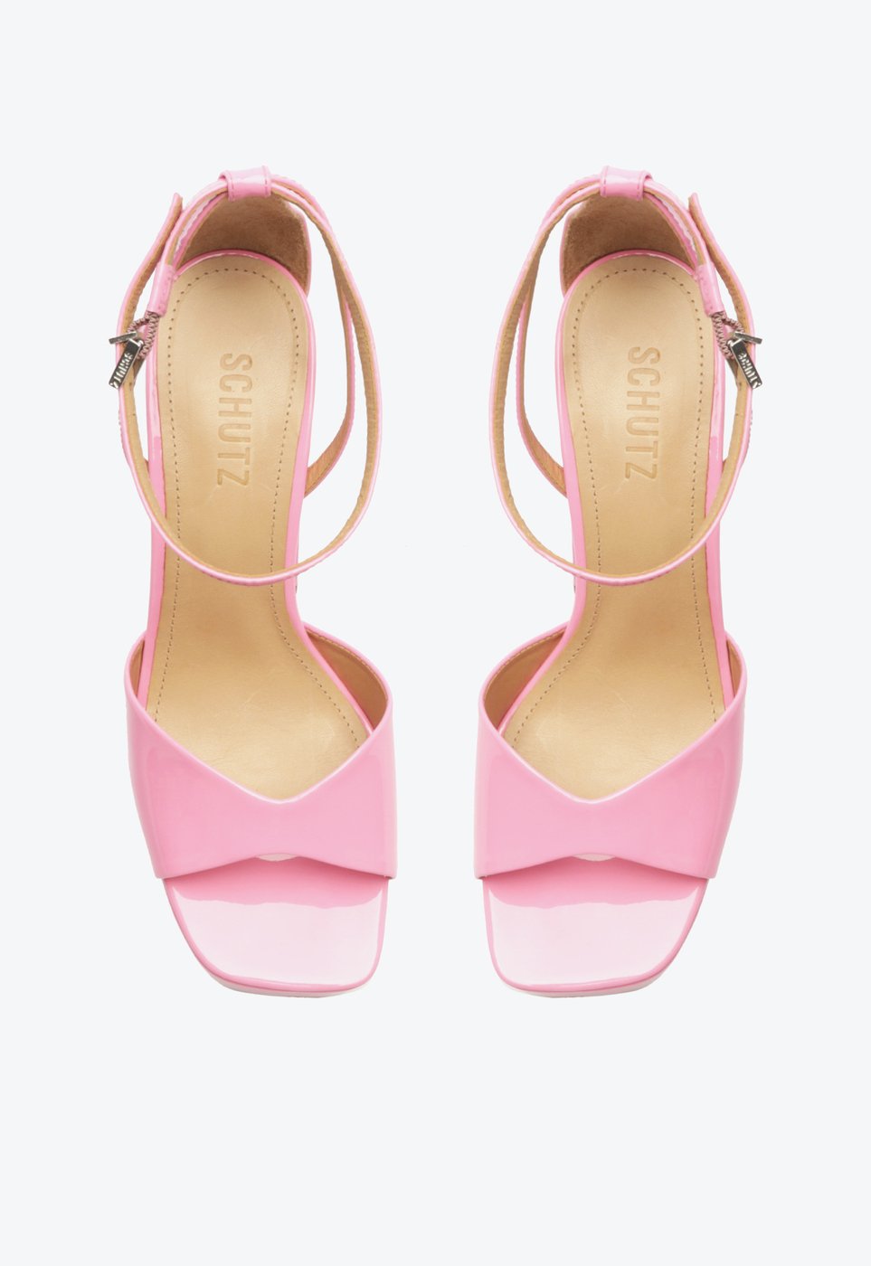 Sandália Meia Pata Plataforma Rosa Schutz Aryia Verniz | ZZ MALL
