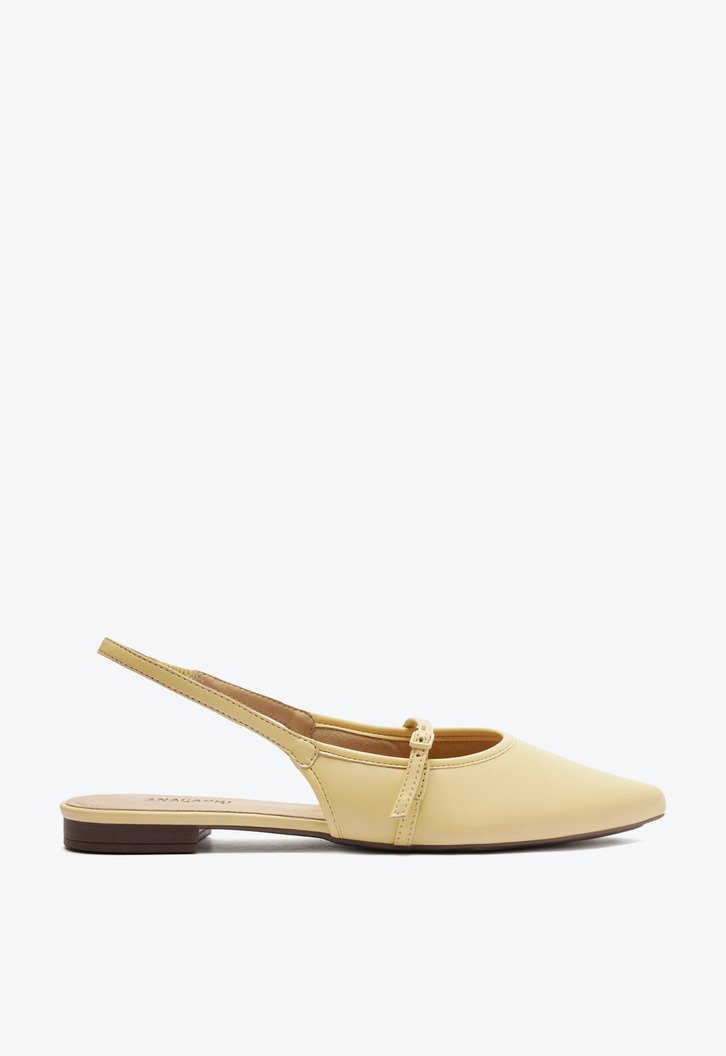 Sapatilha Amarela Anacapri Slingback Bico Fino