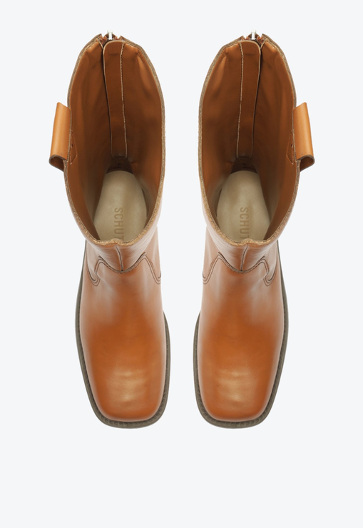 Bota Luccia Couro Marrom