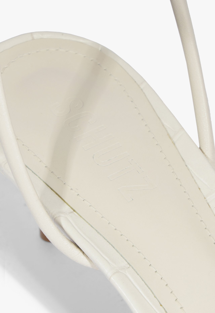 Sapato Scarpin Salto Mid Couro Branco