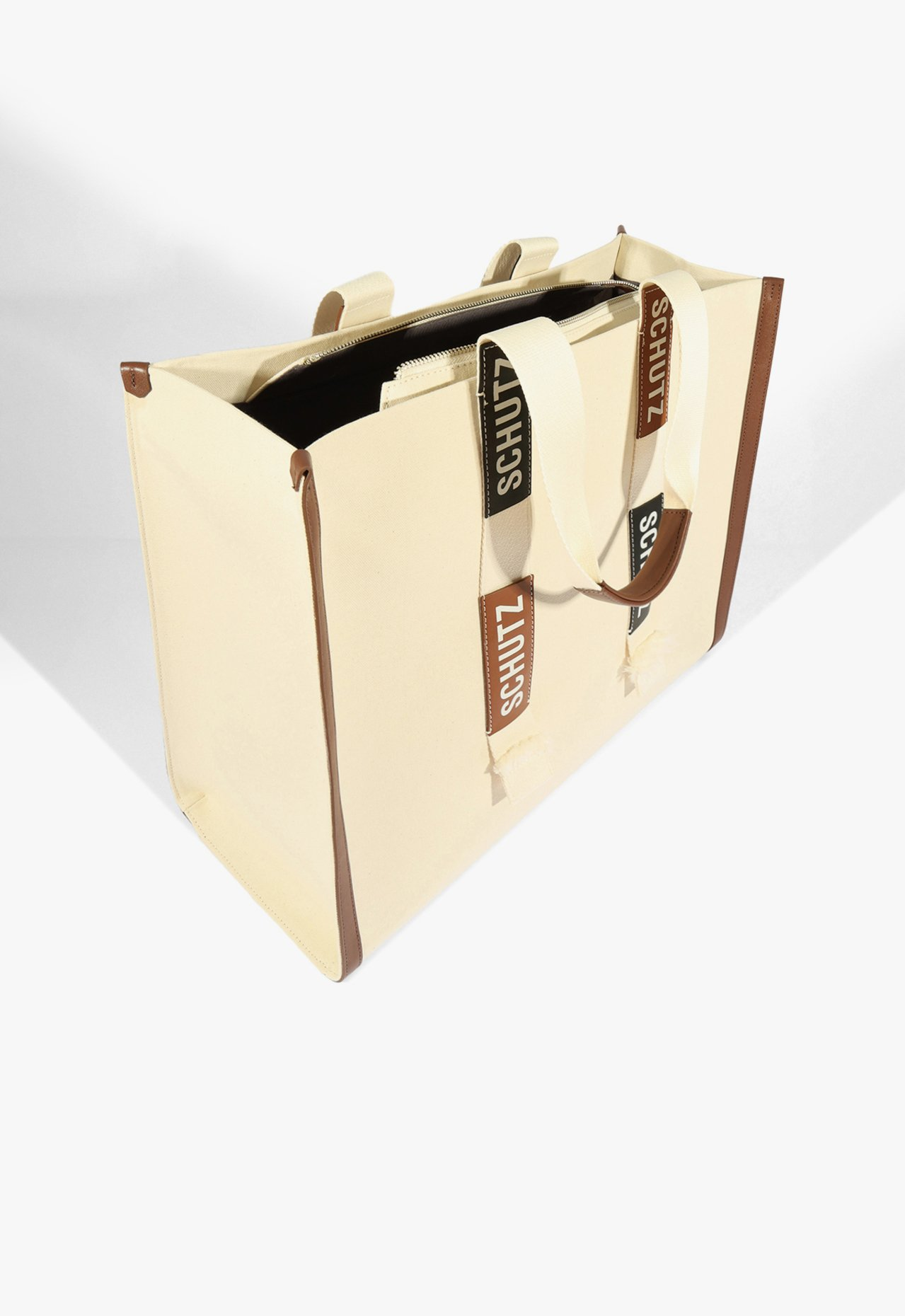 Bolsa Shopping Grande Livia Summer Bege e Marrom | ZZ MALL
