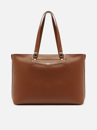 Bolsa Shopping Marrom Grande Detalhe Moldura