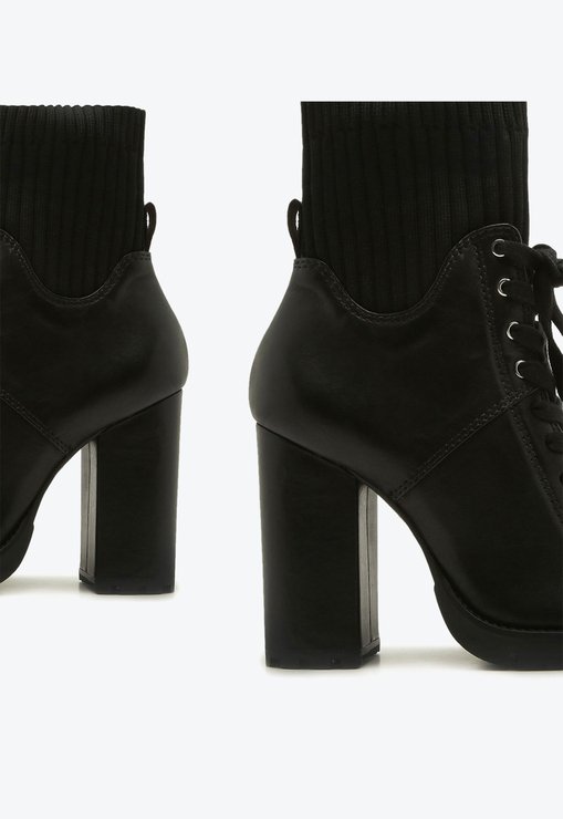 Combat Schutz Boot Salto Knit Black
