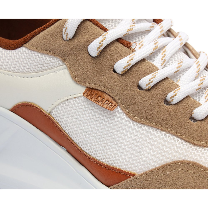 Tênis Chunky Branco Detalhes Assimétricos Marrom