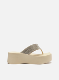 Sandália Off-White Strass Flatform Lulu Brizza