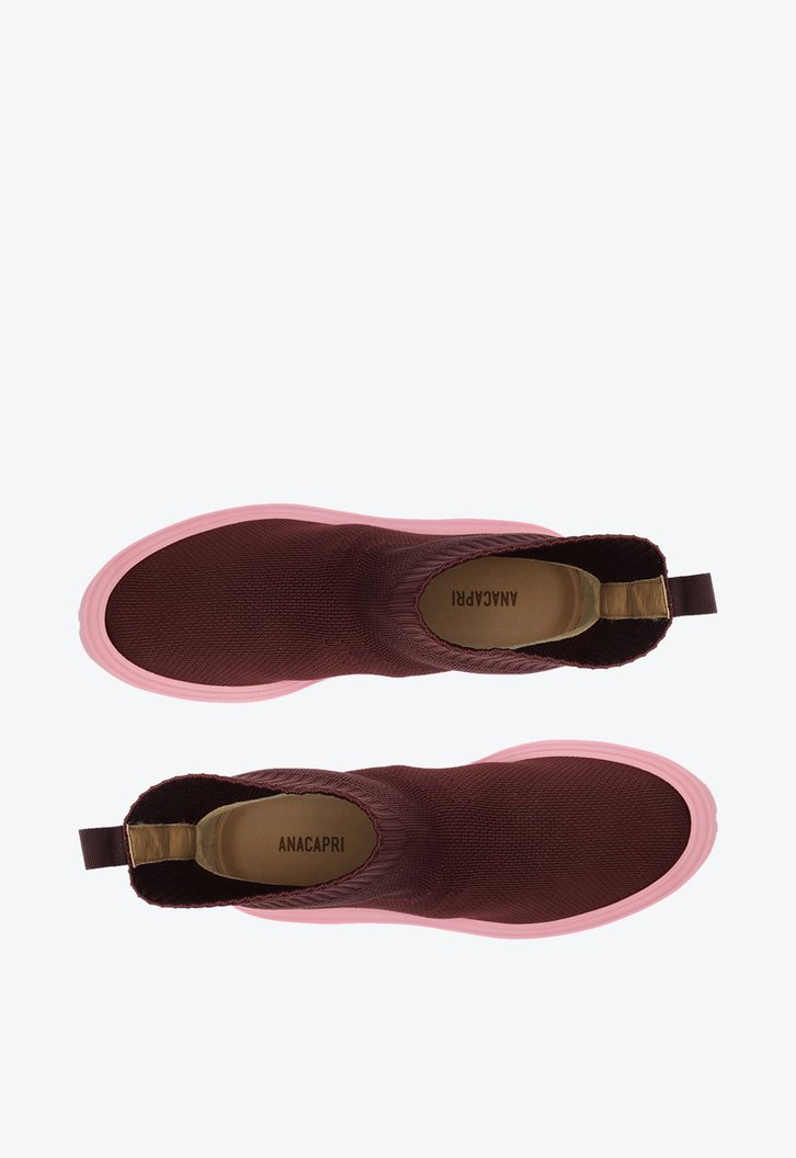 Bota Tratorada Cano Baixo Roxa Knit