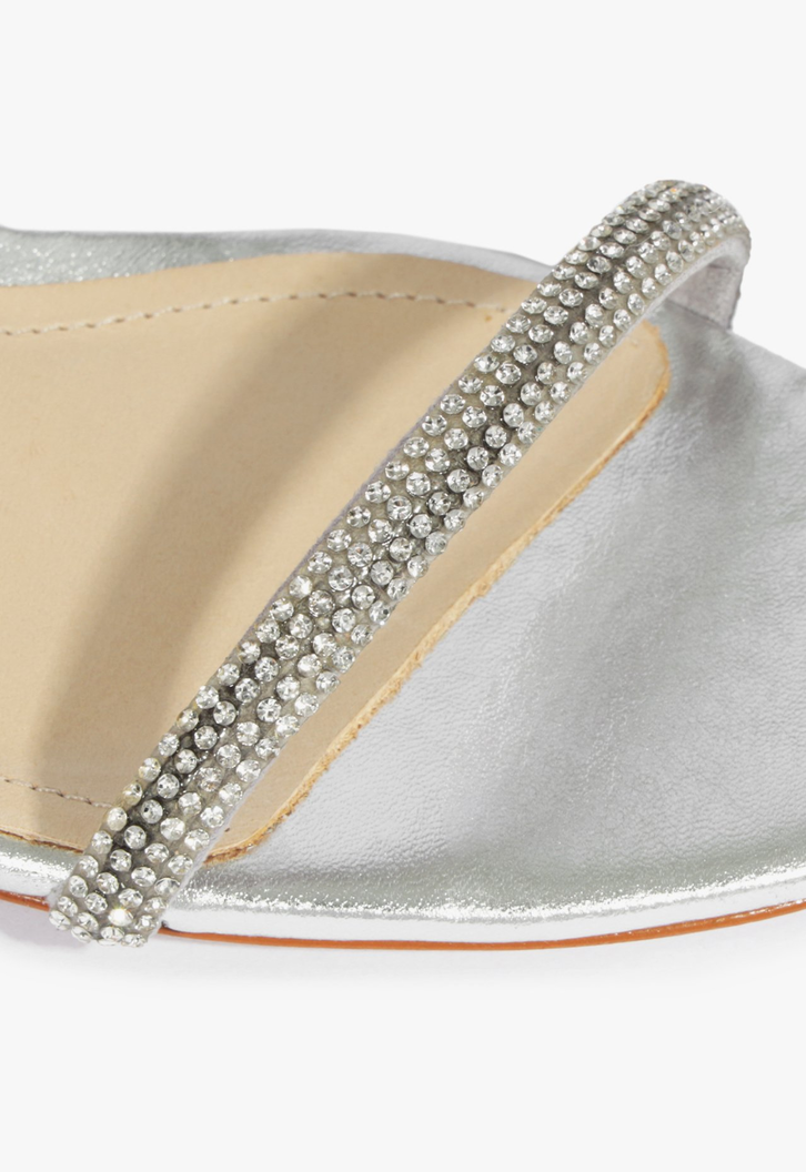Sandália Mule Glam Prata