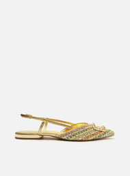 Sapatilha Colorida Arezzo Color Tressê Bico Fino Slingback