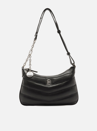 Bolsa Tiracolo Preta Arezzo Couro Média Costuras