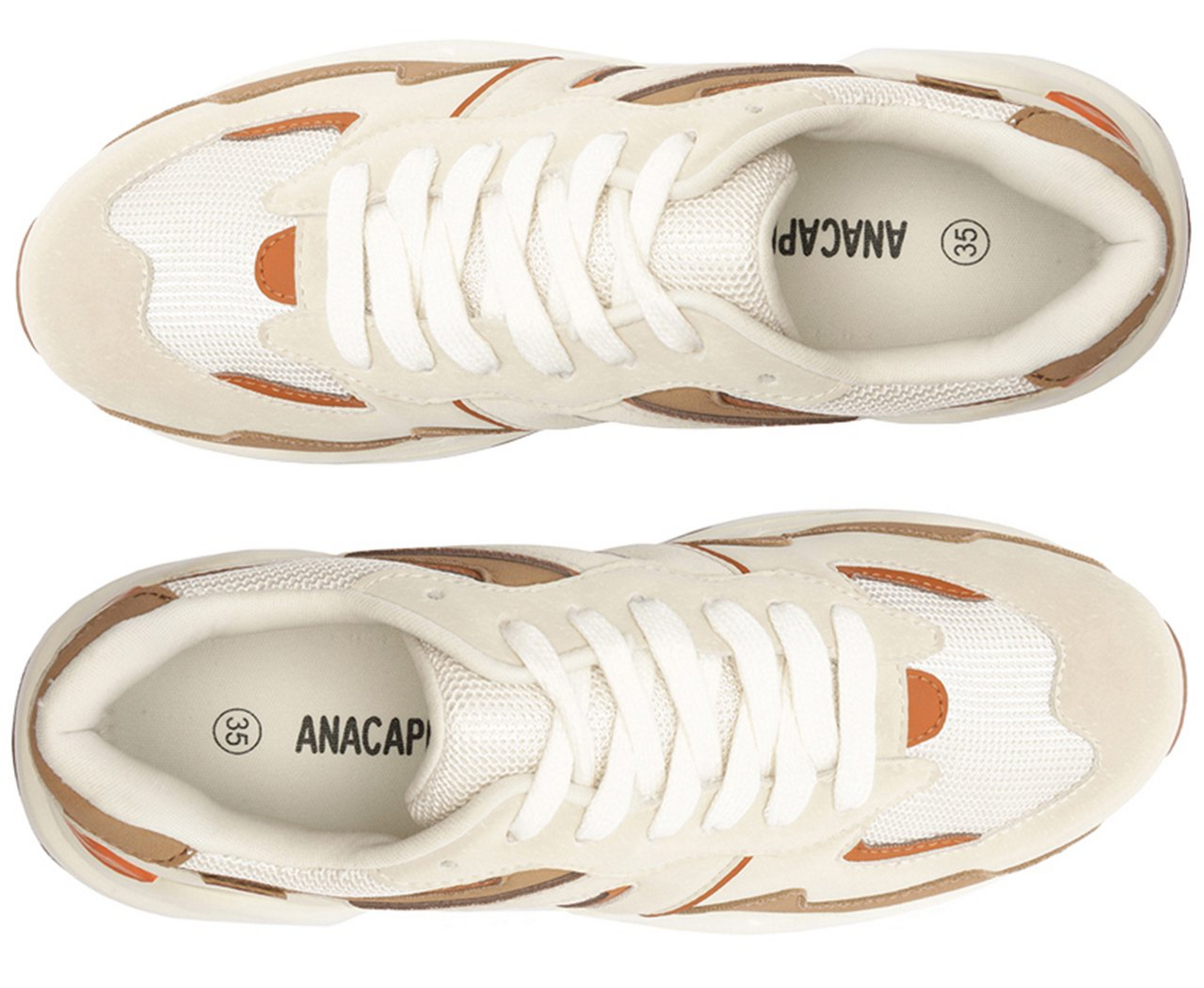 Tênis Sporty Mia Bege e Marrom | ZZ MALL