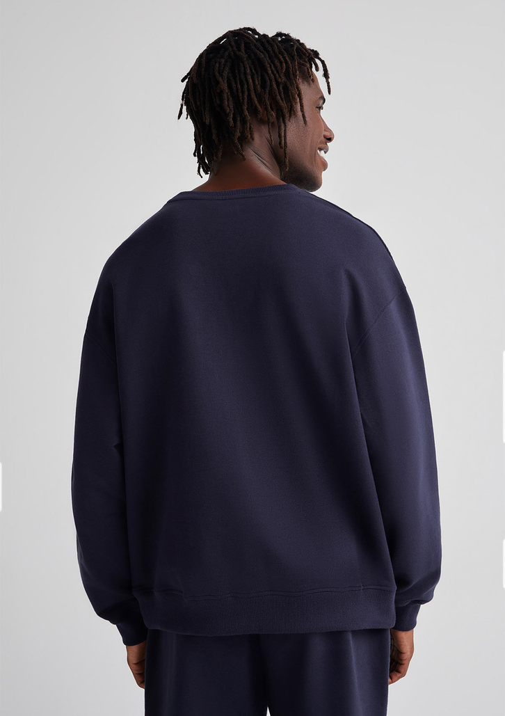 Blusão Esportivo Azul Hering Masculino Em Moletom Oversized