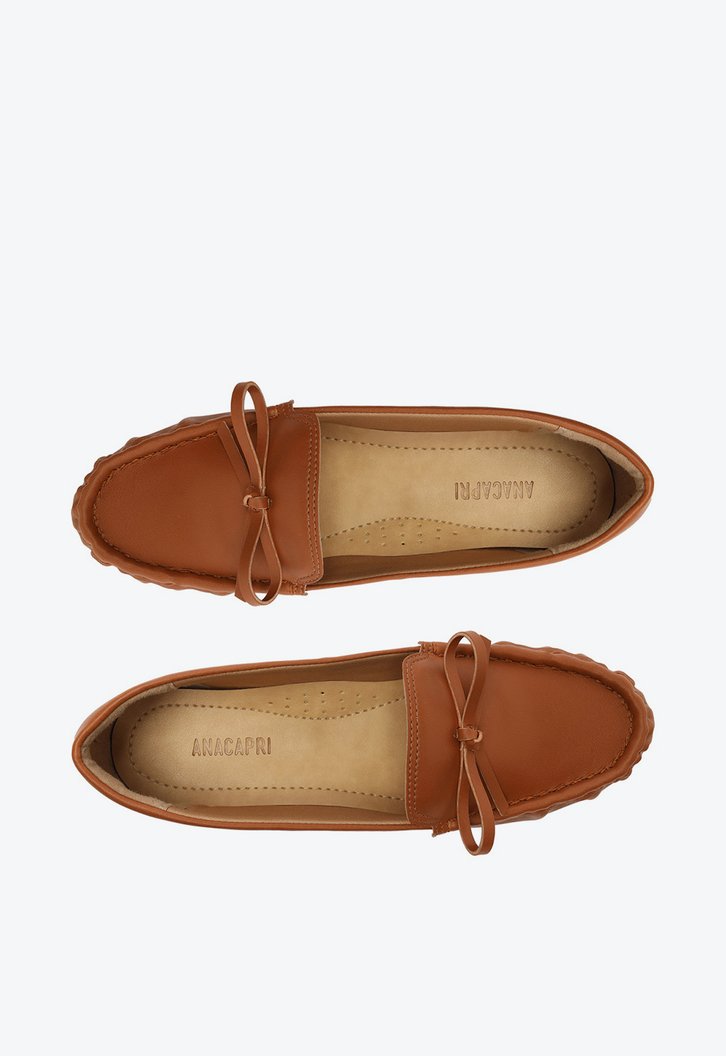 Mocassim Marrom Franzido Laço