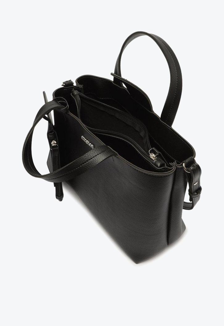 Bolsa Tote Pouch Preta Anacapri Divisórias Média
