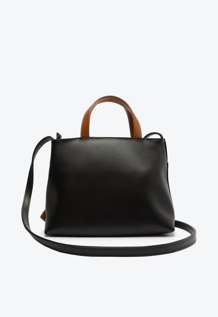 Bolsa Tote Preta Anacapri Bicolor Média