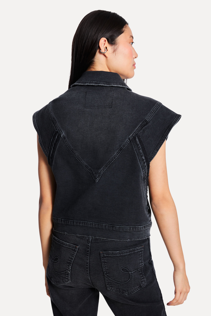 COLETE  PRETO REVERSA BLACK JEANS OVERSIZED