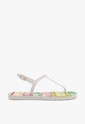 Sandália Branca Anacapri Slim Estampa Guaraná