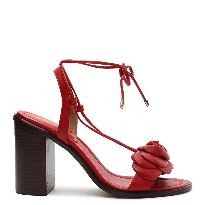 Scarpin Arezzo Vermelho Salto Alto Fino Nobuck Flamula | ZZ MALL