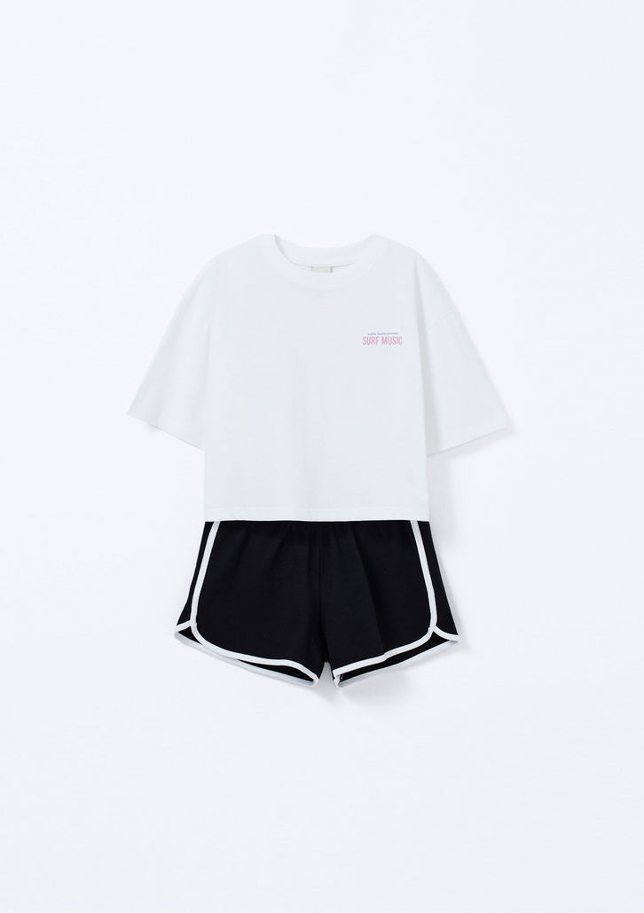 Conjunto Off White Hering Infantil Menina Runner