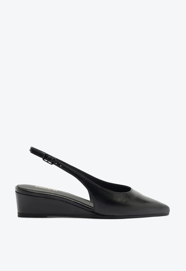 Scarpin Slingback Anabela Preto