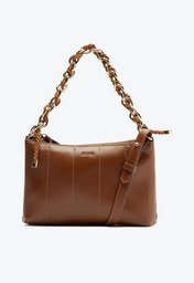 Bolsa Tiracolo Anacapri Pequena Corrente Cordão Marrom