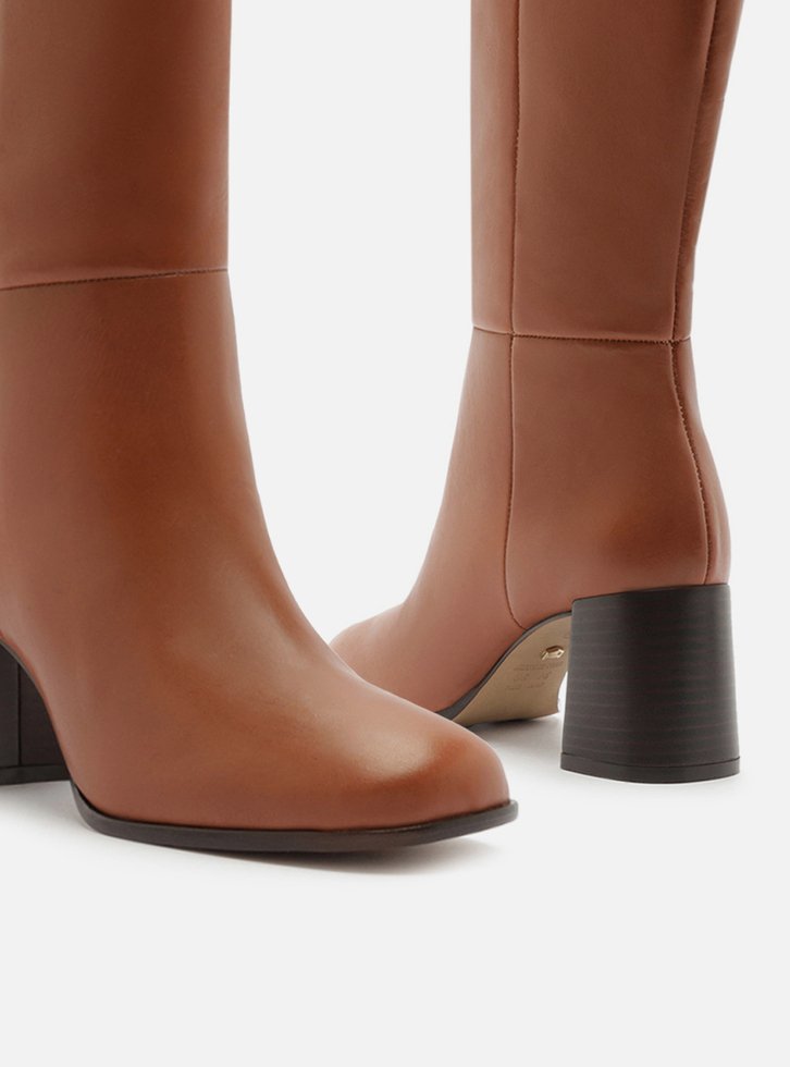 Bota Marrom Couro Cano Longo Montaria