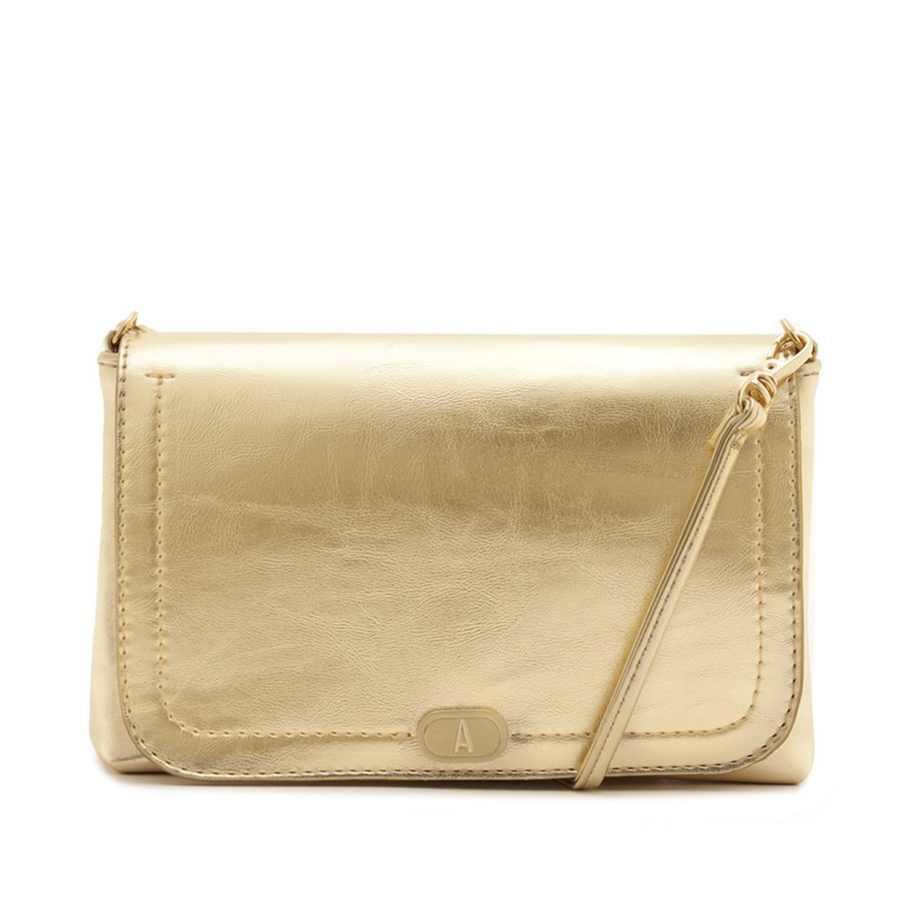 Bolsa Tiracolo Média Lisa Dourada | ZZ MALL