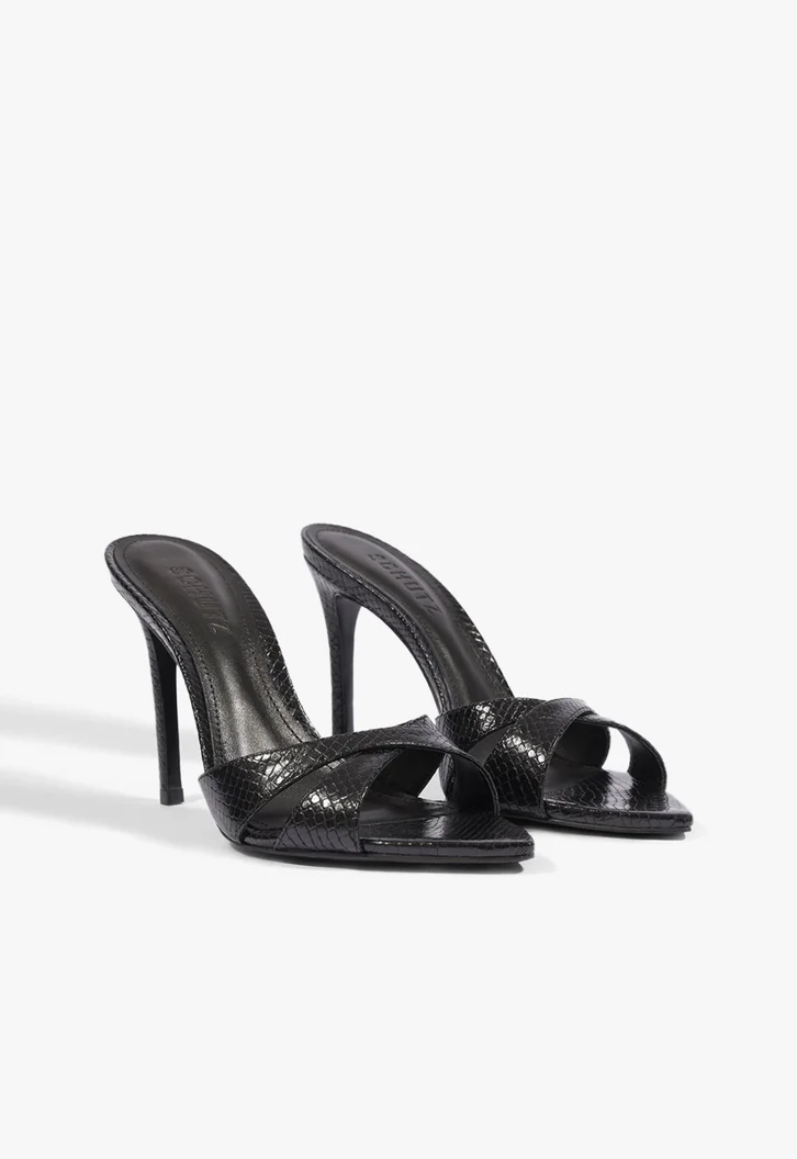 Tamanco Mule Sharp Couro Preta | ZZ MALL