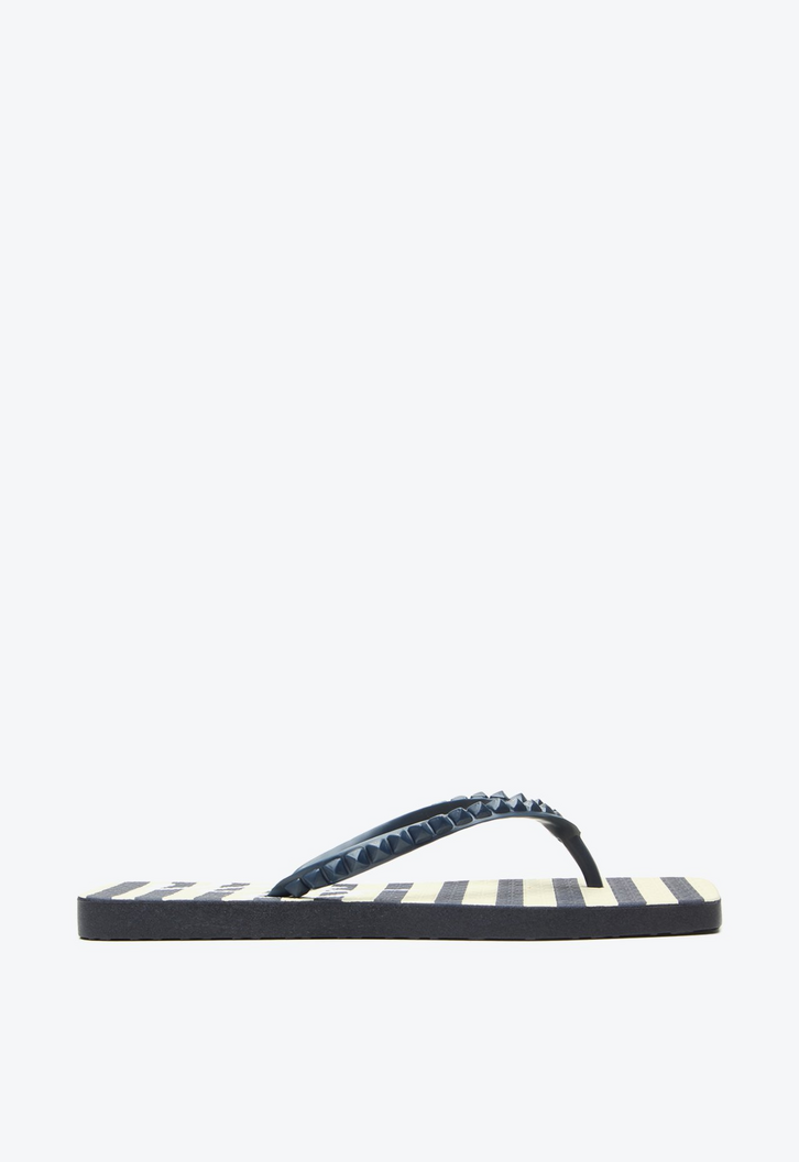 Flat Chinelo Flip Flop Marinho Listrado
