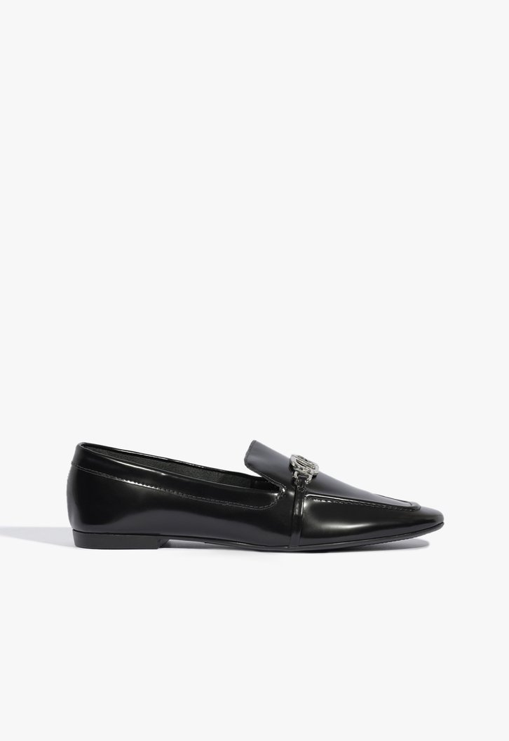 Mocassim Schutz Logo Couro Preto